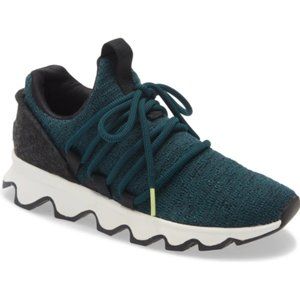 EUC Sorel Kinetic Lace Up Teal Blue Sneakers Size US 5